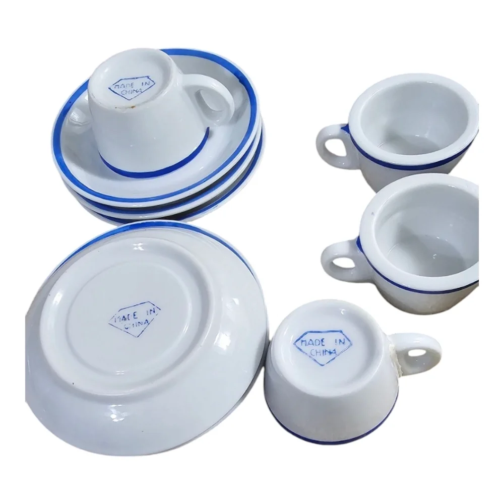 Vintage Elegant Blue and White China Tea/Espresso 12 Piece Set - Picture 6 of 8